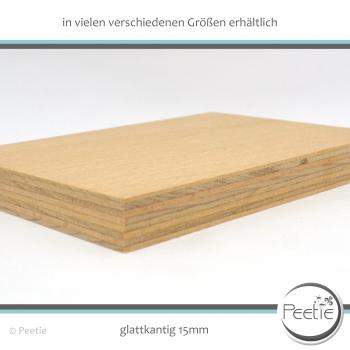 Preview: 1x Holzzuschnitt Buche Multiplex 18 mm naturbelassen, unbehandelt Holzplatte Tischplatte - glatte Kante